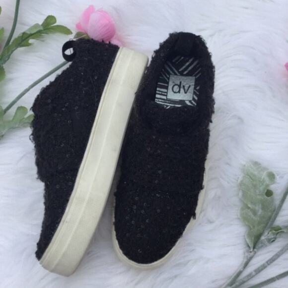 DV Black White Platform Shoes Sequin Size 6 Six - Picture 7 of 14